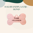Halsbandplaatje hond - hout, gegraveerd (dog tag)